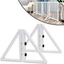 WELLAND Triangle Support Feet Set of 2 for 360 Degree Configurable Gate Collection, Solid Pine Wood, Easy to Install, 2 Pairs of Safety Fence Feet for Freestanding Pet Gates, White (Only Feet)