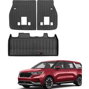 Custom Trunk Cargo Liner & Backrest Mats for 2022-2025 2026 Kia Carnival Accessories All Weather Protection (Cargo Liner & Backrest Mat)