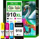 910XL Ink Cartridges for HP Printers Replacement for HP 910 Ink HP 910XL Ink Cartridges Combo Pack for HP 910 Work with OfficeJet Pro 8015e 8025e 8020e 8015 8020 8028e 8035e 8010e Printer(4 Pack)