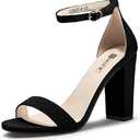 IDIFU Women's IN4 Cookie-HI Chunky High Heel Sandals Open Toe Ankle Strap Wedding Bridal Prom Dress Shoes For Women Bride Bridesmaid, US 9