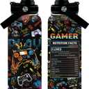 Gaming Gamer Gifts 32oz Gamings Gamepad Water Bottles, Gamers Gifts for Kids Teen Game Boys Son Adults Gaming Tumbler Presents Gamers Birthday Party Christmas Game Decor Gift Gamer Cup