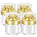 PARAKE Airless Pump Jars, 4-Pack 1.7 Oz Empty Moisturizer Pump Dispensers, Refillable LeakProof Vacuum Cosmetic Containers, Travel Airless Pump Bottles for Cream Lotion Skincare Toiletries (White)