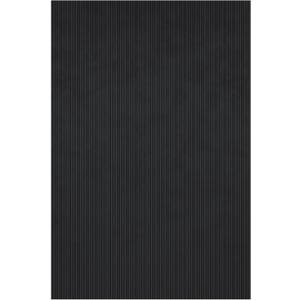 Ottomanson Heavy Duty Rubber Floor Mat  Non-Slip, Waterproof, Easy to Clean  Utility Rug for Entryway, Kitchen, Garage, or Patio  Stain Resistant, Hose Washable  20" x 39", Black