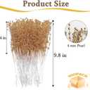 XINHUIDALSQ 100Pcs Pearl Bouquet Party Decoration Pearl String Beaded Garland 4mm Beads Garlands for Christmas Decoration Wedding Mother's Day Party Decoration, Christmas Floral Picks(Gold)