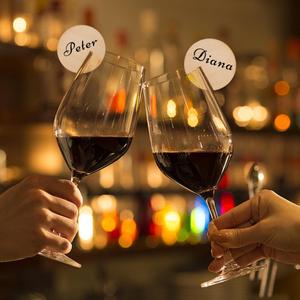 Wood Circle Drink Tags; Blank Wooden Name Place Card; Wooden Wine Glass Markers; Ideal for Weddings, Parties & Decor