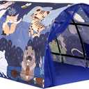 Kids Bed Tent Twin Beds -Zoos Wonder Play Tents Boys Girls Ventilated Indoor Play Tent Children Promotes Independent Play, Stimulates Imagination Set-Up Playhouse (Zoos)