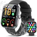 Smart Watch for Men Women, 1.96" HD Fitness Tracker Running Watch (Answer/Make Call), IP68 Waterproof,Pedometer, Sleep/Step/Activity/Heart Rate Monitor,110+ Sport Mode Smartwatch for iOS Android Phone (Black)