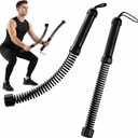 2PCS Weighted Ropeless Battle Ropes, 3.5 lbs in total, Heavy Duty Workout Rope for Home Gym with Training Poster, Portable Workout Rope for Strength Training, HIIT, Cardio, Non-Slip Grip, Fitness Equipment for Men & Women (black)