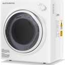 Elevon 1500W Portable Clothes Dryer, 3.5 cu.ft Electric Drying Machine for Laundry with Steel Tub for Apartment, Dorms, Compact Dryer for Small Space, Black/White