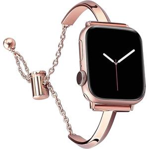 PlusRoc Stainless Steel Band Compatible with Apple Watch Band 38mm 40mm 41mm 42mm 44mm 45mm 46mm 49mm iWatch SE Series 10 9 8 7 6 5 4 3 2 1, Slim Versatile Bangle Bracelet for Women