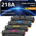APRONE 218A Toner Cartridges 4 Pack (with Chip) Compatible for HP 218A 218X W2180A W2181A W2182A W2183A Works with Color Pro 3201, MFP 3301 Series (Black/Cyan/Magenta/Yellow)