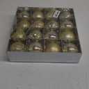 3.15" Gold Christmas Ball Ornaments Set, 16pc Gold Xmas Tree Ornaments Decoration, Shatterproof Large Decorative Hanging Balls with Loop for Christmas Party Holiday Wreath Garland Home Decor