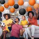 Bencailor 16 Pcs Basketball Party Decorations Basketball Hanging Paper Lanterns Sports Themed Paper Lanterns Ceiling Decor for Birthday Party Baby Showers Classroom Home Decor(Classic Style)