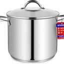Bakken-Swiss Deluxe 20-Quart Stainless Steel Stockpot w/Tempered Glass See-Through Lid - Simmering Delicious Soups Stews & Induction Cooking - Exceptional Heat Distribution - Heavy-Duty & Food-Grade (20 Quarts)