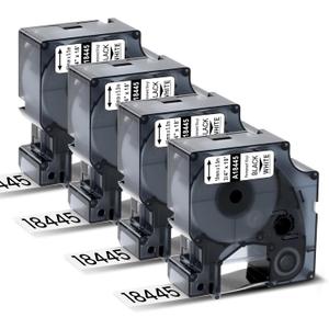Rhino 5200 Tape Compatible with Dymo 18445 Permanent Vinyl Tape 19mm 3/4 Inch Industrial Rhino Label, Work for Dymo Rhino 4200 5000 5200 6000 Label Maker Refills, 4 Pack