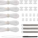 RV Pleated Shade Repair Kit, RV Window Shade Restringing Kit, Repair and Maintain of Day Night Pleated Shade (White)