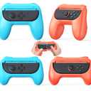 [Both for Switch 2 and 1] FYOUNG Grips for Nintendo Switch 2/1/OLED Controller, Handle Holder for Joycon 2&for Joy con, Dual Size Comfort Ergonomic Grip for Kids&Adults, Family Gaming Accessories (Orange Blue)
