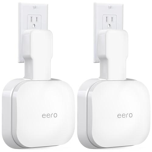 Wall Mount Holder for eero Pro 6e/Pro 6, No Messy Wires, Space Saving, Outlet Wall Bracket Only Compatible with eero Pro 6e/Pro 6 Mesh Wi-Fi System Router (2 Pack)