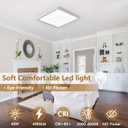 2PK 16 Inch Square LED Flush Mount Ceiling Light, 40W, 4000LM 3000K/4000K/6000K CCT Selectable, White Square LED Flat Panel Ceiling Light Fixture for Bedroom,Kitchen,Living Room