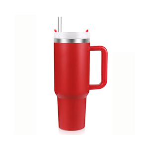 New Version 40oz Stainless Steel Vacuum Insulated Tumbler with Lid and Straw for Water, Smoothie and More, Iced Tea or Coffee (Christmas Red)