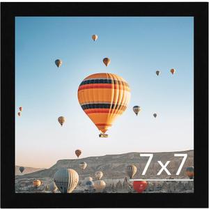 7x7 Picture Frame Black for Wall Hanging or Tabletop, Wall Mounting Horizontally or Vertically, 7 x 7 Square Wall Gallery Poster Photo Frame with Shatter Resistant Plexiglass, Black