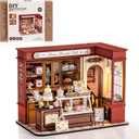 ROBOTIME DIY Miniature House Kit, Mini Wooden Dollhouse Kit for Adults, Building Kit with LED Light, Diorama Model,Halloween/Christmas/Birthday Gifts for Family/Friends (Honey Dessert Talk)