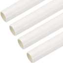 MECCANIXITY PVC Conduit Pipe 0.5m/20" length 16mm OD Cable Ducting White Straight Tube for Home DIY Electrical Wiring Installation, Garden, Farm, Workshop Pack of 4