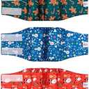 CuteBone Christmas Doggie Diapers for Male Dogs Large Dog Diapers Male DM34L large