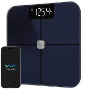 Wyze Scale, Smart Scale for Body Weight, Digital Bathroom Scale for Body Fat, BMI, and Heart Rate, Body Composition Analyzer with App, Batteries Included, Bluetooth, 400 lb (Black) (12 in12 in)