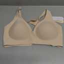 OEAK Womens Deep V Bras Wireless Comfortable Bra Supportive No Underwire Bras Tshirt Push Up Bralettes Plunge Seamless Bra (Beige, M)