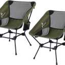 Sportneer Camping Chairs, Lightweight Outdoor Chairs with 2 Side Pockets & Storage Bag, Foldable & Portable Lawn Chairs for Camping Hiking Lawn Picnic Beach Outdoor Travel (2, Green)