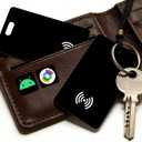 Android Wallet Tracker Card Rechargeable Air Tags-2 Pack, Works with Google Find Hub App (Android Only), 1.8mm Ultra-Slim, IP68 Waterproof, for Luggage/Passports/Keys/Bags