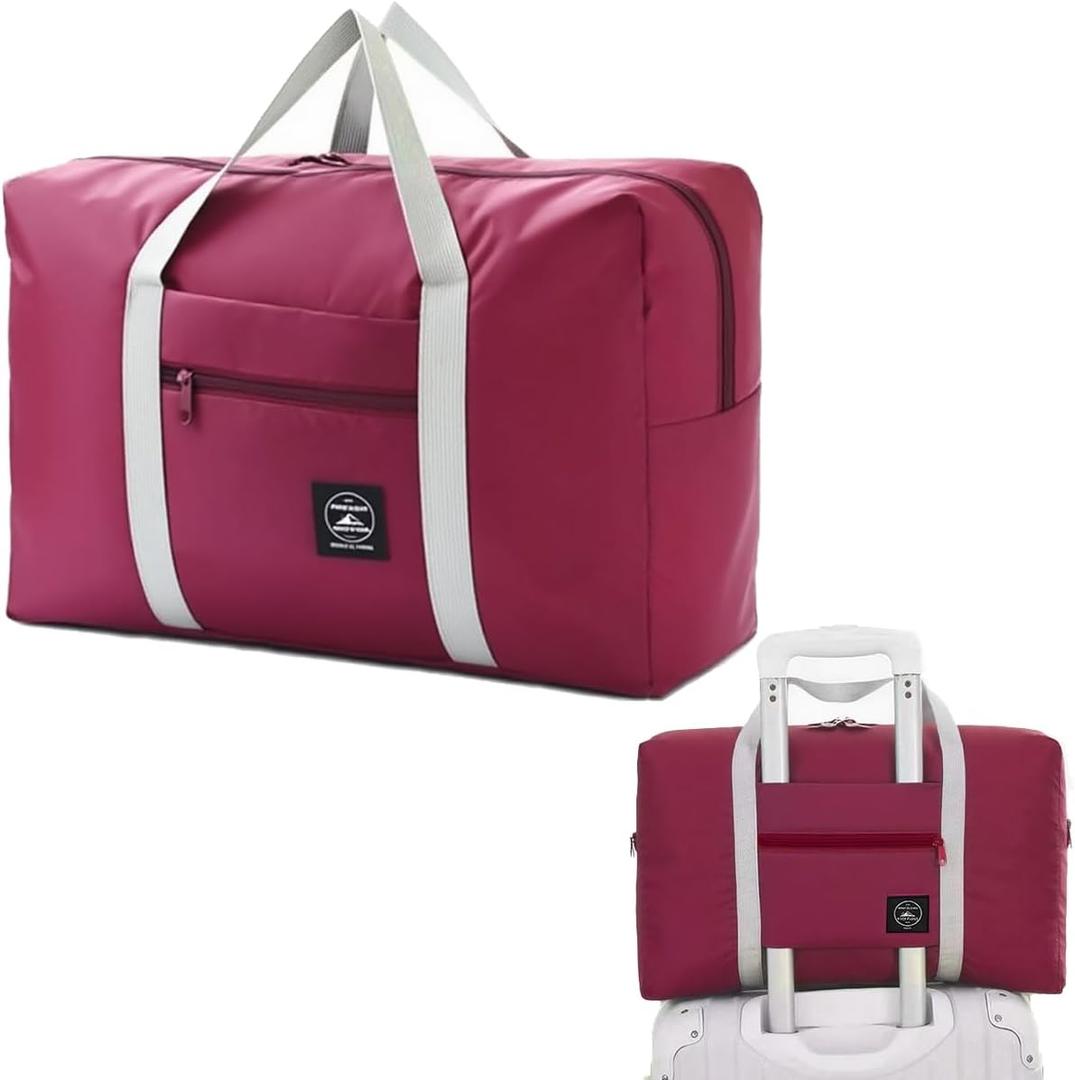 Large Capacity Travel Bag,Oxford Storage Bag, Clothing Storage Bag, Home and Travel, Multifunctional Sports Shoulder Bag (Magenta, Large)