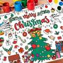 4 x T-Antrix Giant Christmas Coloring Poster, 30 x 72 Inches Jumbo Coloring Banner/Table Cover for School Parties, Christmas Party Favors, Christmas Crafts for Kids