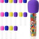 12pc Microphone Candy Tubes with Lids, Fake Microphone Party Favor Containers for Kids Karaoke Disco Birthday Party Candy Holders