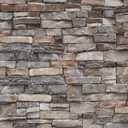 Abyssaly Peel and Stick Wallpaper Stone Brick Stick on Wallpaper 23.6" X 275.5" Thick Cleanable Self-Adhesive Removable Home Decorate Wall Paper Vinyl Shelf Paper Fireplace Christmas Decoration