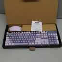 MageGee V550 Wireless Gaming Keyboard and Mouse, 2.4G Full-Sized RGB LED Computer Keyboards with Transparent Shell, Rechargeable Quiet Cordless Mouse & Keyboard Combo for Laptop/ PC/ Desktop (Purple)