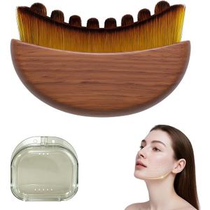 New Lymphatic Contour Face Brush, Wood Face Brush, Lymphatic Drainage Device for Face and Body, Chin & Jawline Sculpting, Ergonomically Designed to Fit The Skin Precisely and Relieve Fatigue