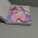 2 Pack Pink Purple Mouse Ears Headbands for Women Girls, Sequin Bow Headband for Cosplay Costume Birthday Party Decorations Hair Accessories