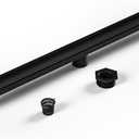 Linear Shower Drain 32" Matte Black 304 Stainless Steel | Fast Drainage | Tile Inserted | Stainless Floor Drain Grate | Hair Strainer | Drain Key | The Upgrade for Your Bathroom