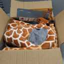 Giant Stuffed Giraffe Animal Set, 47 Inch Large Giraffe Plush Toy for Kids with Bird & Basket & Leaves & Card, Toddler Lifelike Standing Toys Stuffed Animal Gift for Girls Boys