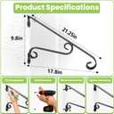 Wall Mounted Stair Handrails, 1-2 Steps Wrought Iron Hand Railing, Grab Rail Single Post Handrail for Outdoor Porch Steps, Black