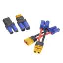 2 x MEIVIFPV 2Pairs XT60 to EC5 Male Female Adapter EC5 to XT60H Connector Plug for RC LiPo Battery Connector