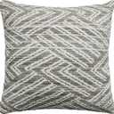 Riverbrook Home Zippered Cushion Cover Pillow with Removable Soft Angel Hair Filler, Jordan Putty - Grey, 20 x 20-Inch