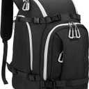 Ski Boot Bag, 50L Ski Boot Travel Backpack for Skis, Snowboard & Accessories, Waterproof Padded Ski Boot Bag Backpack (Black)