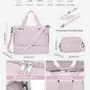 Weekender Bags for Women, Travel Duffel Bag with Shoe Compartment & Wet Pocket, Carry On Personal Item Overnight Tote Duffle Bag for Airlines - Lotus Pink