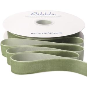 Ribbli Sage Green Velvet Ribbon 1 Inches Continuous 25 Yard Spool Sage Green Christmas Ribbon for Gift Wrapping Crafts Home Decor