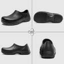 SPIEZ Non Slip Chef Clogs for Men, Slip On Oil & Slip Nursing Work Shoes, Wide Breathable Lightweight Food Service Shoes for Standing All Day Black, US 10