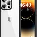 HOOMIL Case for iPhone 14 Pro Max 6.7-Inch, Non-Yellowing, Drop Protection, Anti-Scratch Transparent Hard Back Phone Cover - Black Clear