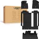 LASFIT Floor Mats & Trunk Mat for Toyota Sienna 8 Seats 2021-2024 2025 All Weather TPE Custom Fit Floor Liner for Sienna LE/XLE 8 Passenger (with Spare tire) Front & Rear Car Mat Black